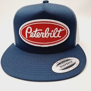 Peterbilt Embroidered Patch Flat Bill Mesh Snapback Trucker Cap Hat